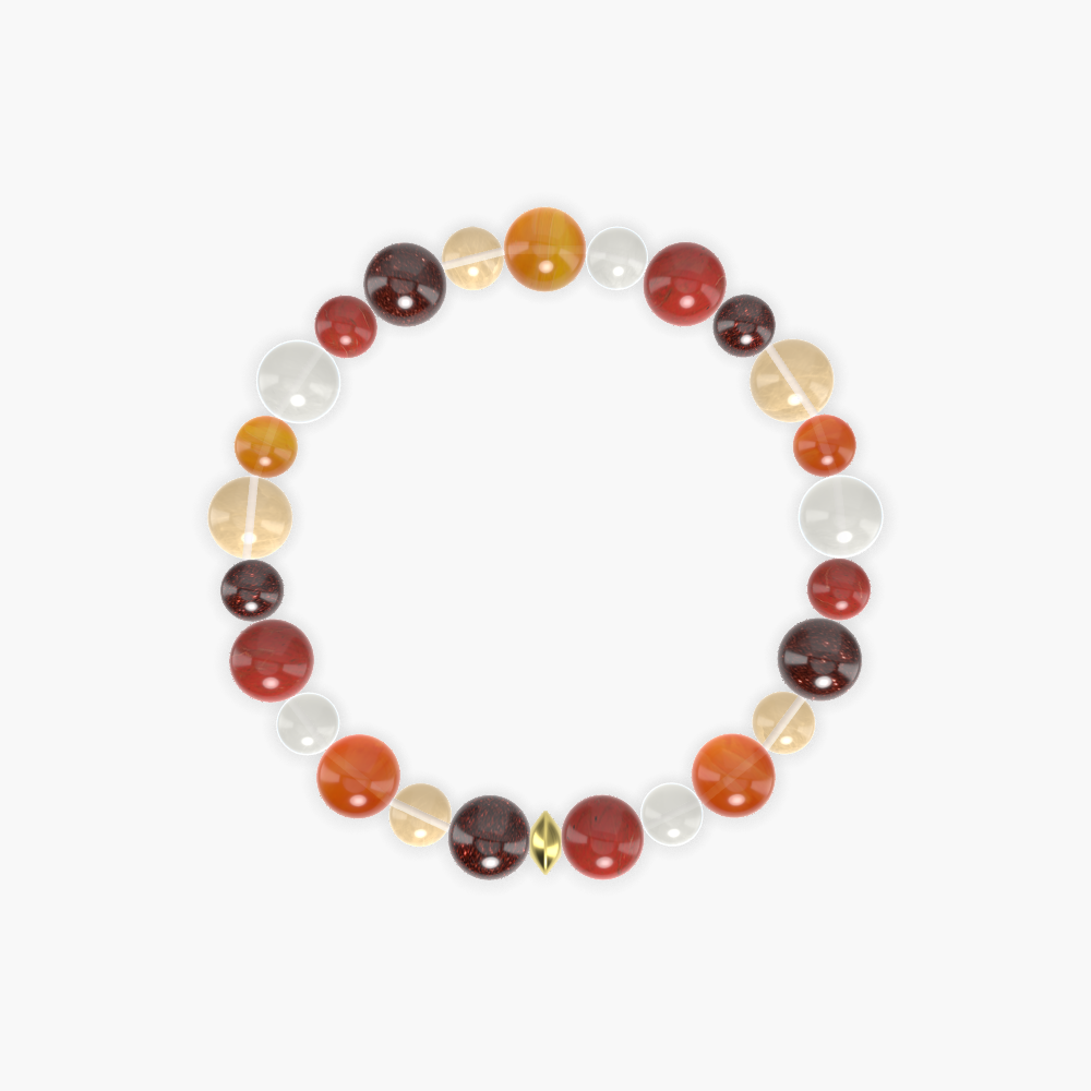 Red Jasper, Moonstone, Carnelian and more Gemstone Bracelet
