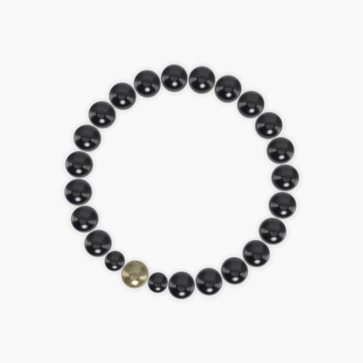 Black Onyx and Pyrite Bracelet