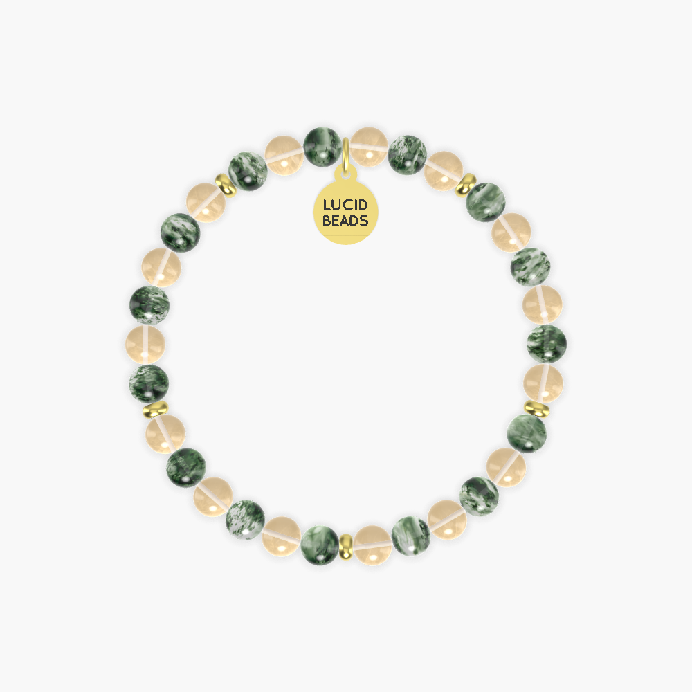 Citrine and Moss Agate Bracelet