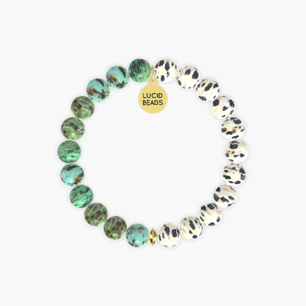 Dalmatian Jasper and African Turquoise Bracelet