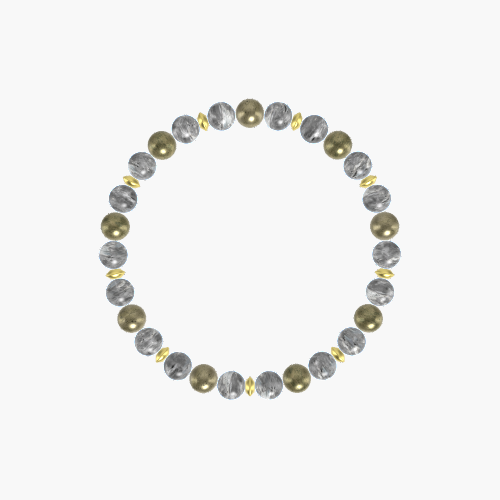 Labradorite and Pyrite Bracelet