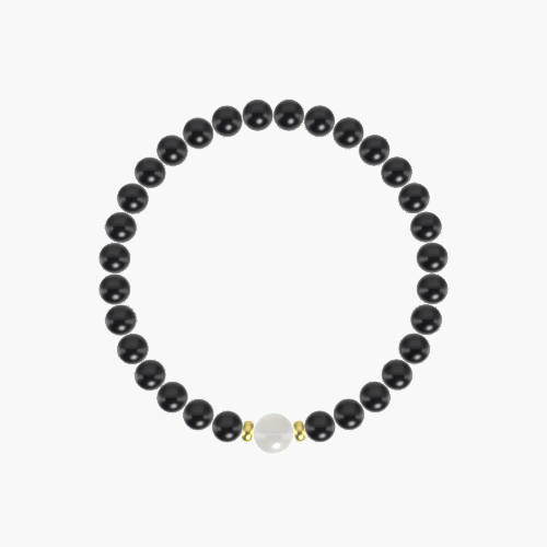 Black Obsidian and Moonstone Bracelet