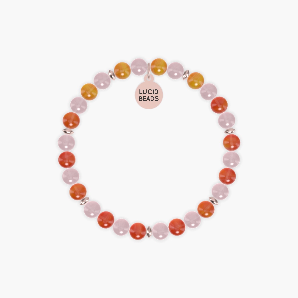 Rose Quartz and Carnelian Bracelet