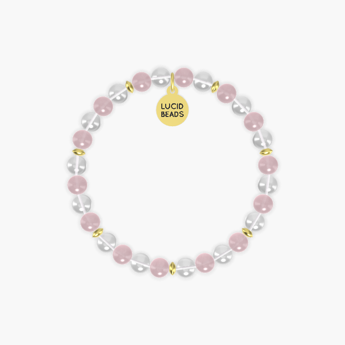 Clear Quartz and Rose Quartz Bracelet
