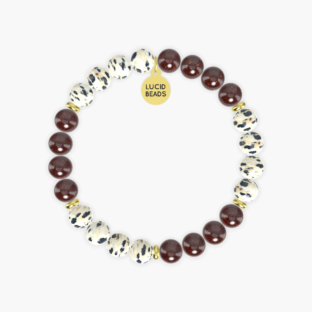 Garnet and Dalmatian Jasper Bracelet