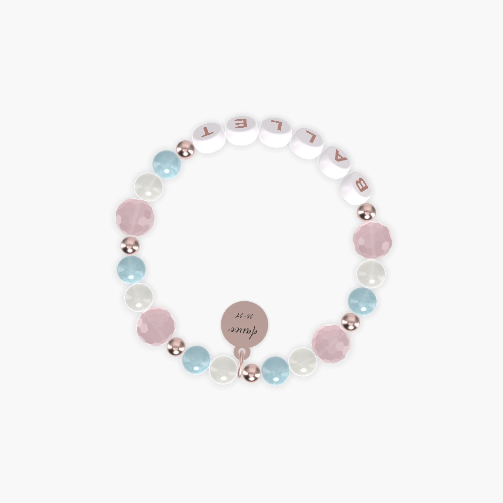 Aquamarine, Moonstone and Rose Quartz Bracelet