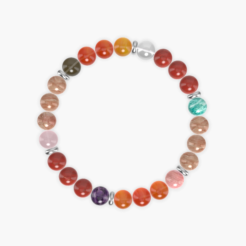 Carnelian, Sunstone, Red Jasper and more Gemstone Bracelet