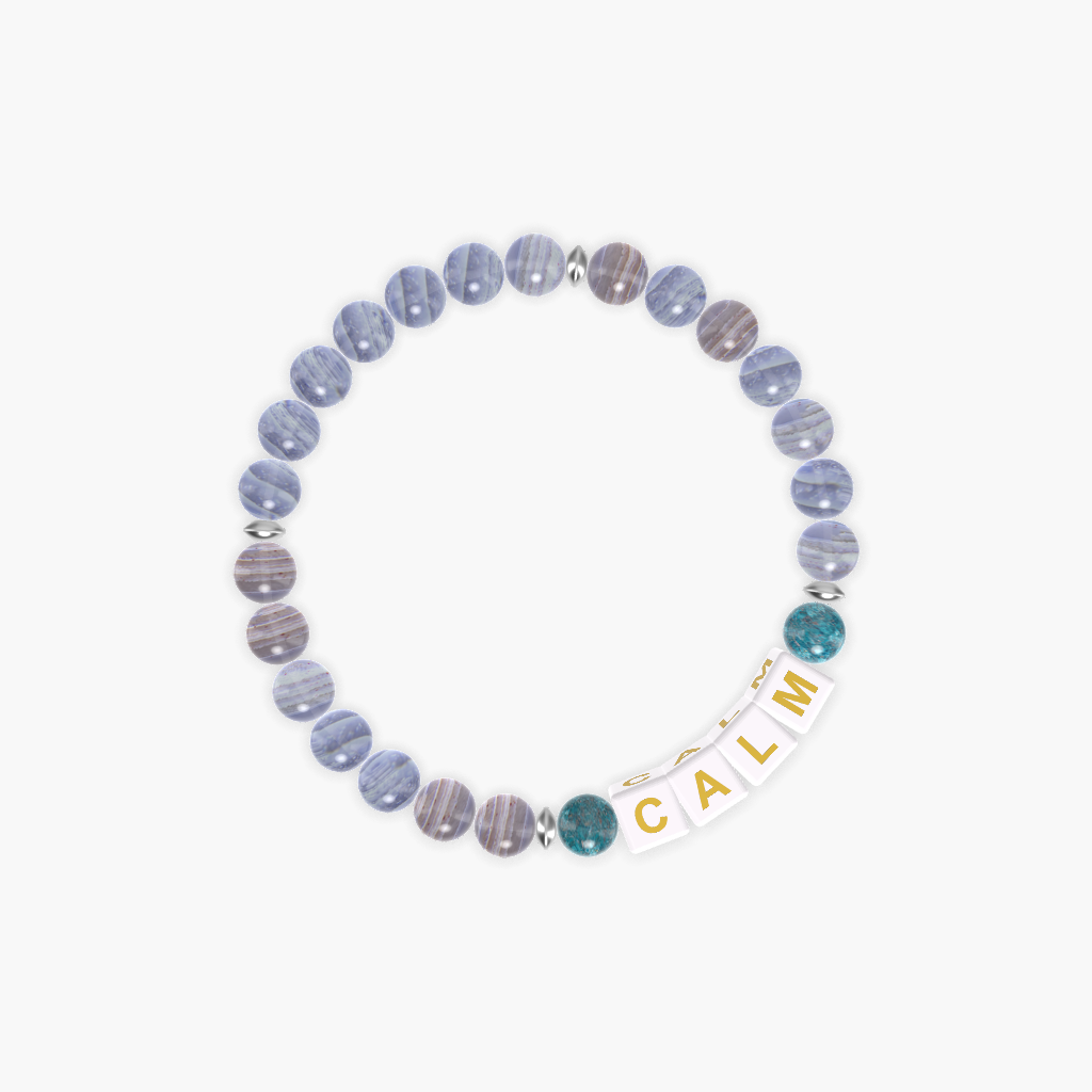 Blue Lace Agate and Apatite Bracelet