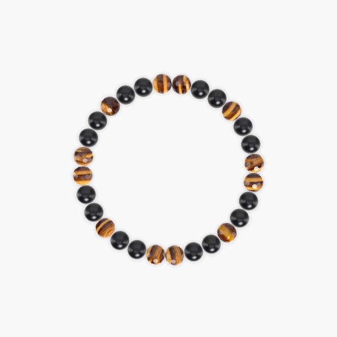 Black Obsidian and Tiger Eye Bracelet