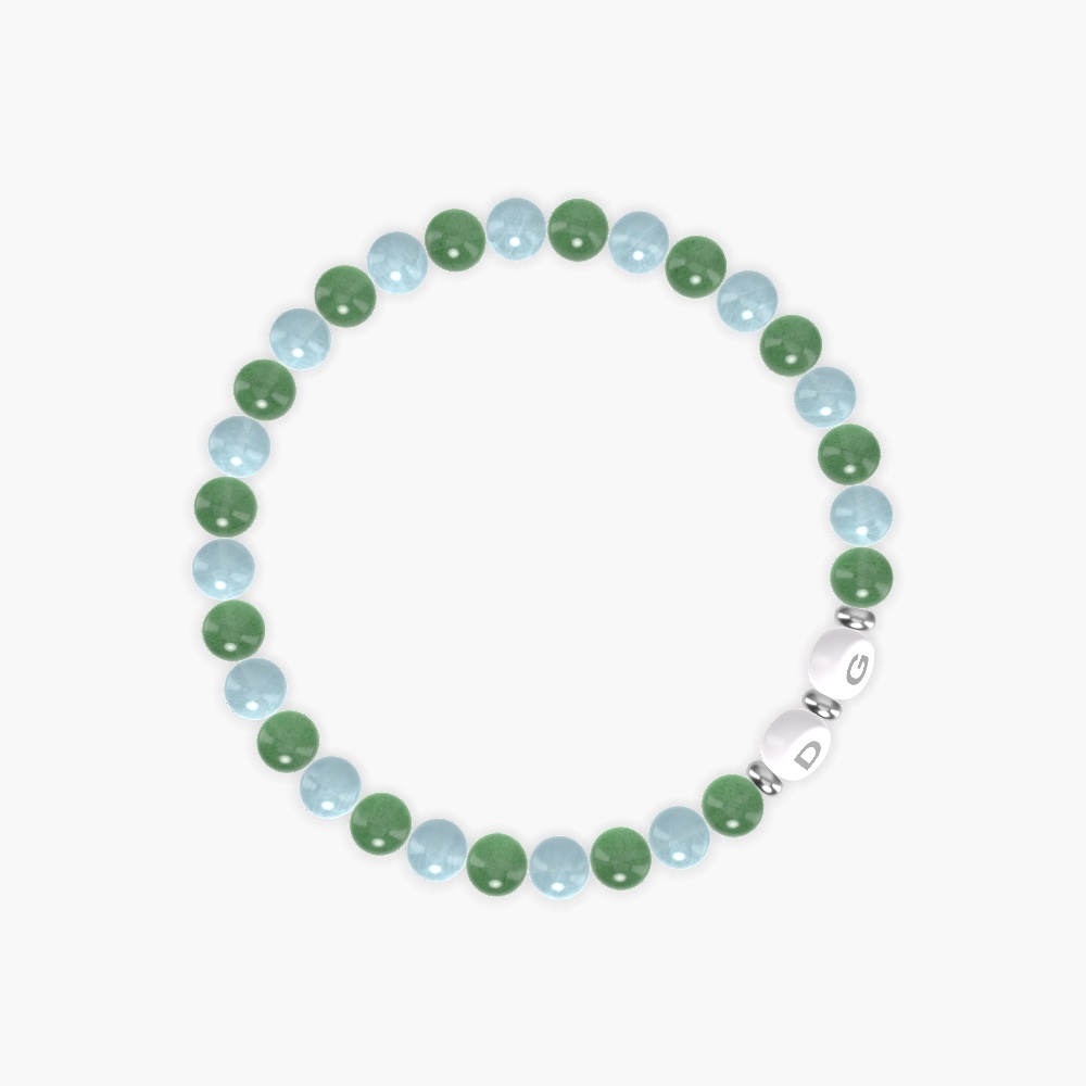 Aventurine and Aquamarine Bracelet