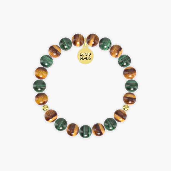 Tiger Eye and Malachite Bracelet