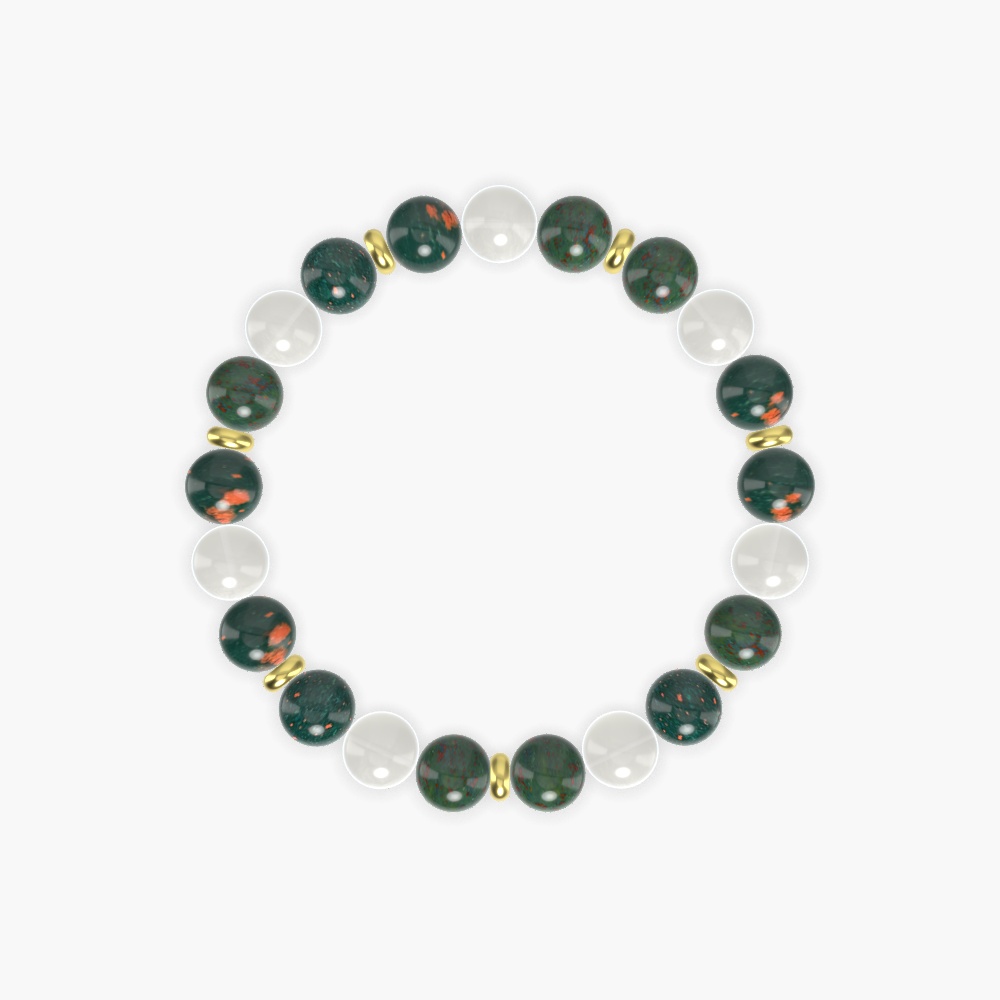 Bloodstone and Moonstone Bracelet