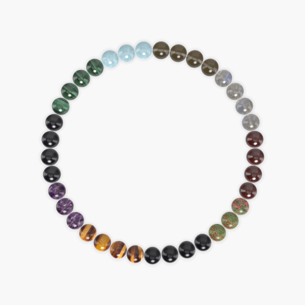 Black Obsidian, Garnet, Labradorite and more Gemstone Bracelet