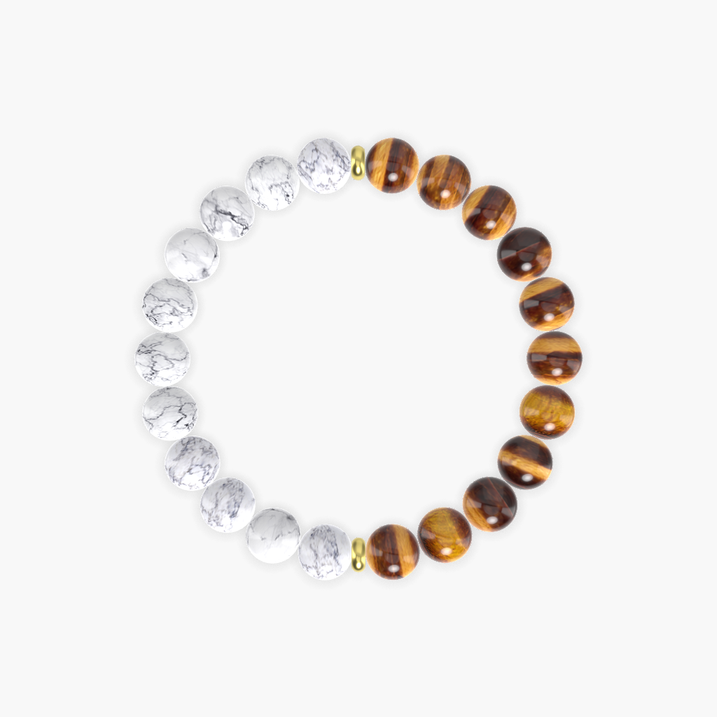 Tiger Eye and Howlite Bracelet
