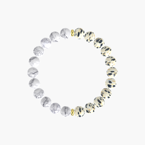 Dalmatian Jasper and Howlite Bracelet