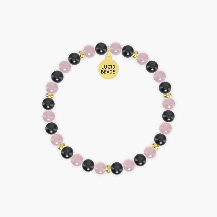 Grounded Heart Harmony - Black Tourmaline and Rose Quartz Bracelet