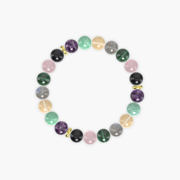 Rose Quartz, Malachite, Labradorite and more Gemstone Bracelet