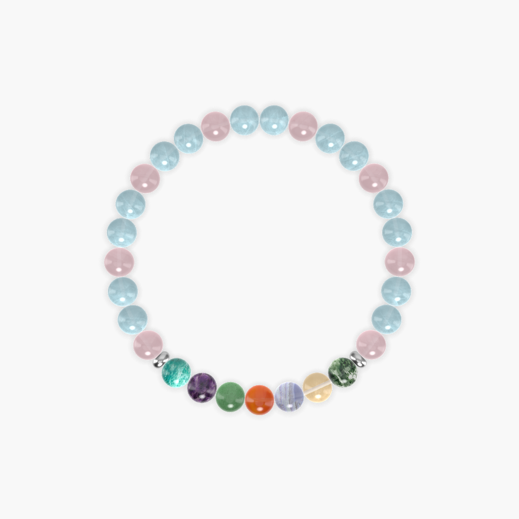 Aquamarine, Rose Quartz, Carnelian and more Gemstone Bracelet