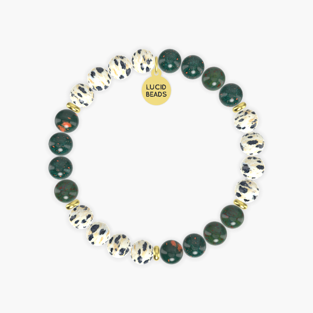 Bloodstone and Dalmatian Jasper Bracelet