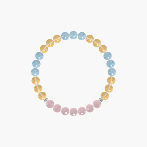 Citrine, Aquamarine and Rose Quartz Bracelet