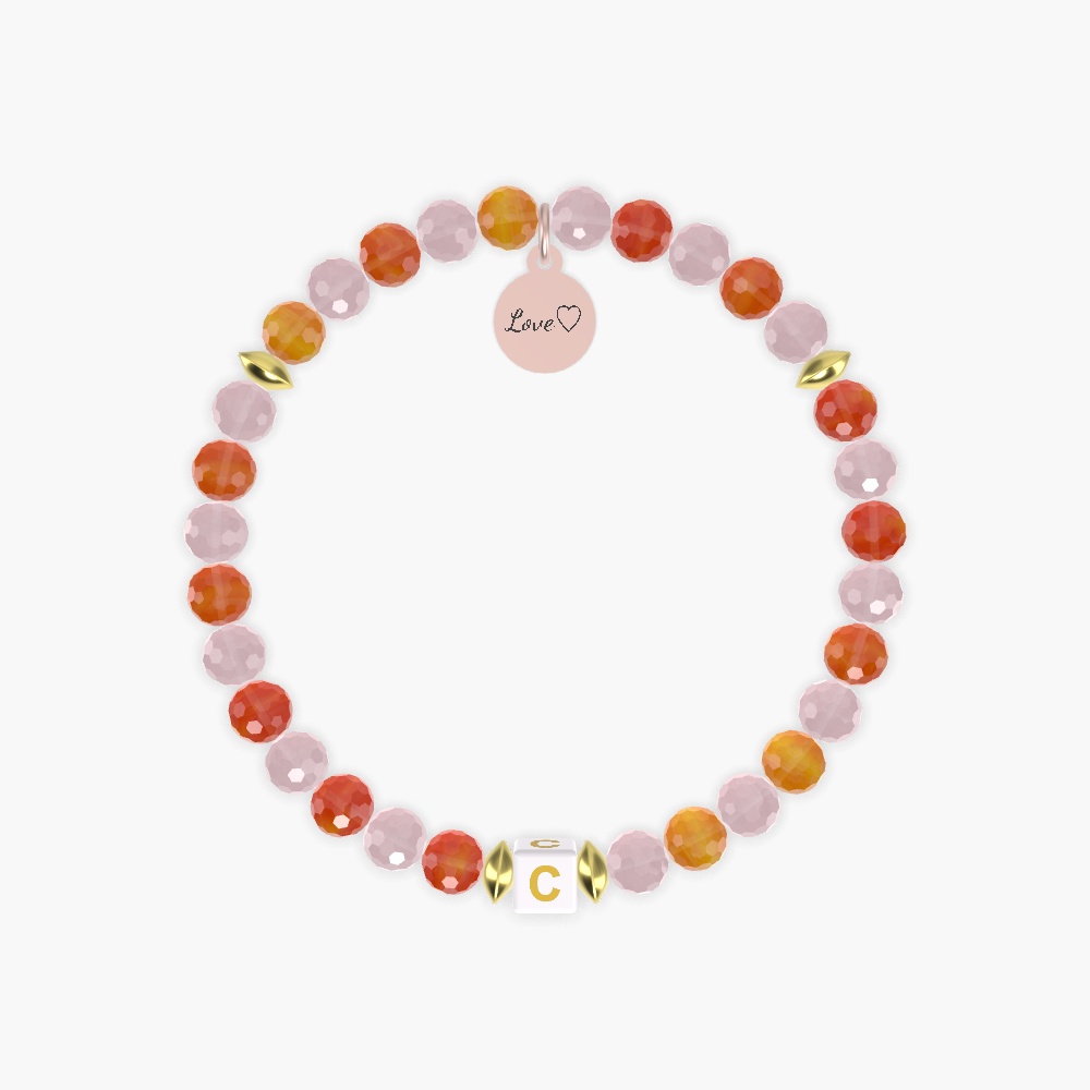Rose Quartz and Carnelian Bracelet