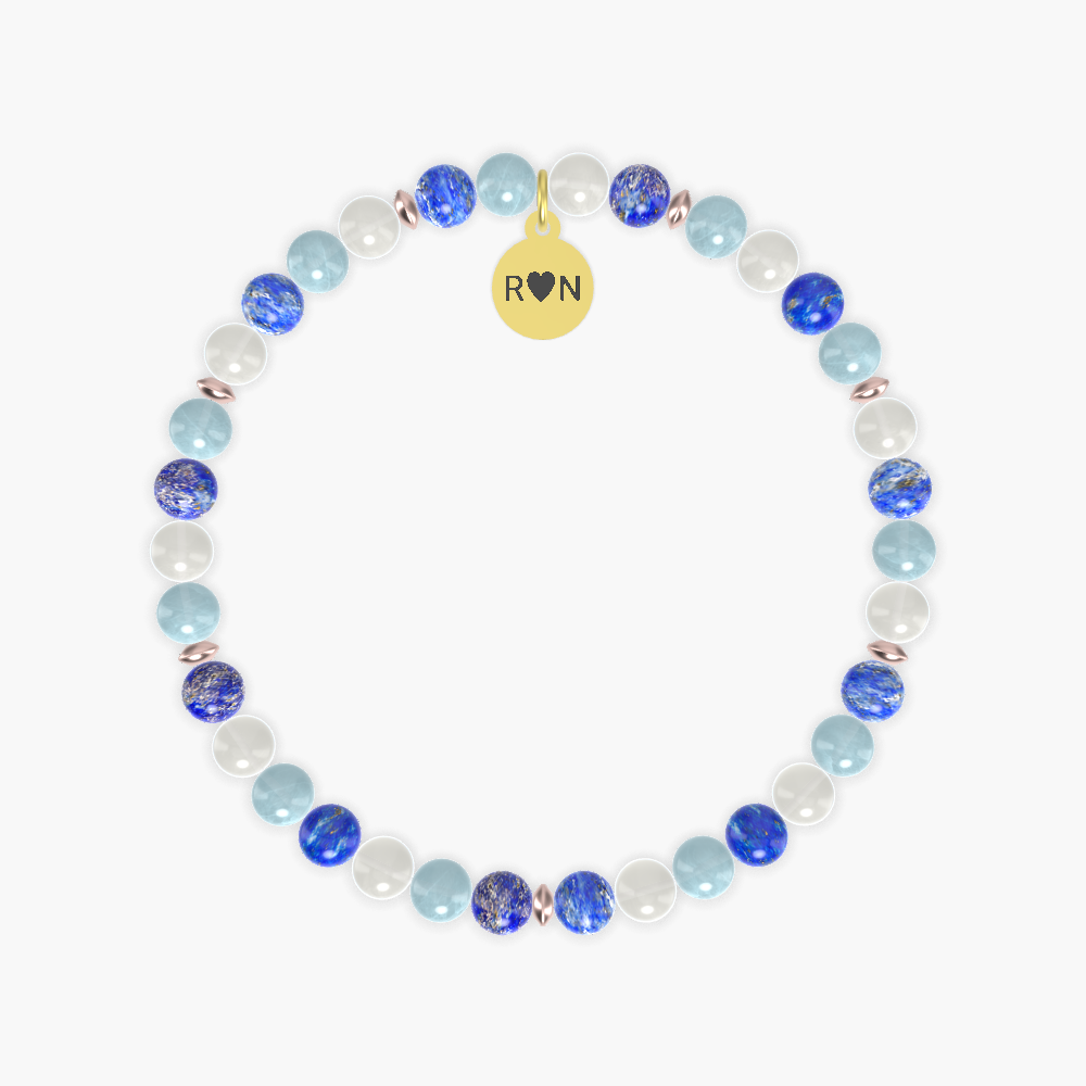 Lapis Lazuli, Moonstone and Aquamarine Bracelet