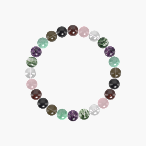 Amethyst, Moss Agate, Clear Quartz and more Gemstone Bracelet