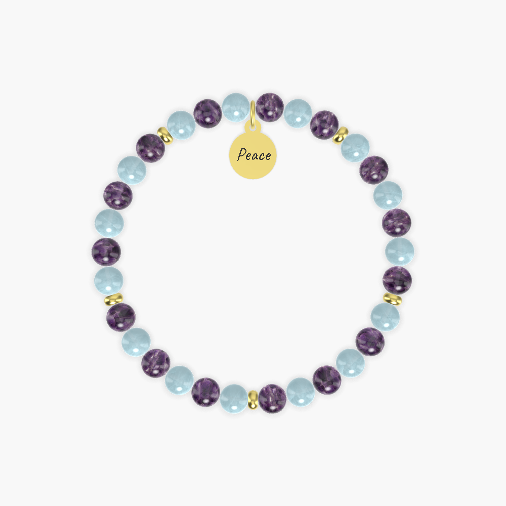 Tranquil Harmony - Amethyst and Aquamarine Bracelet