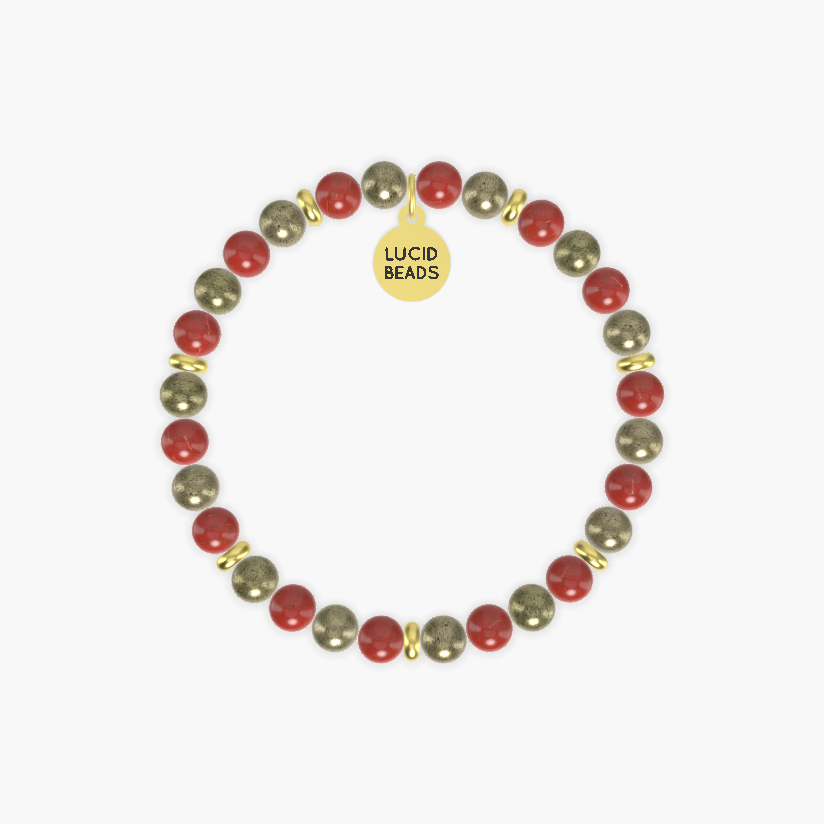 Pyrite and Red Jasper Bracelet