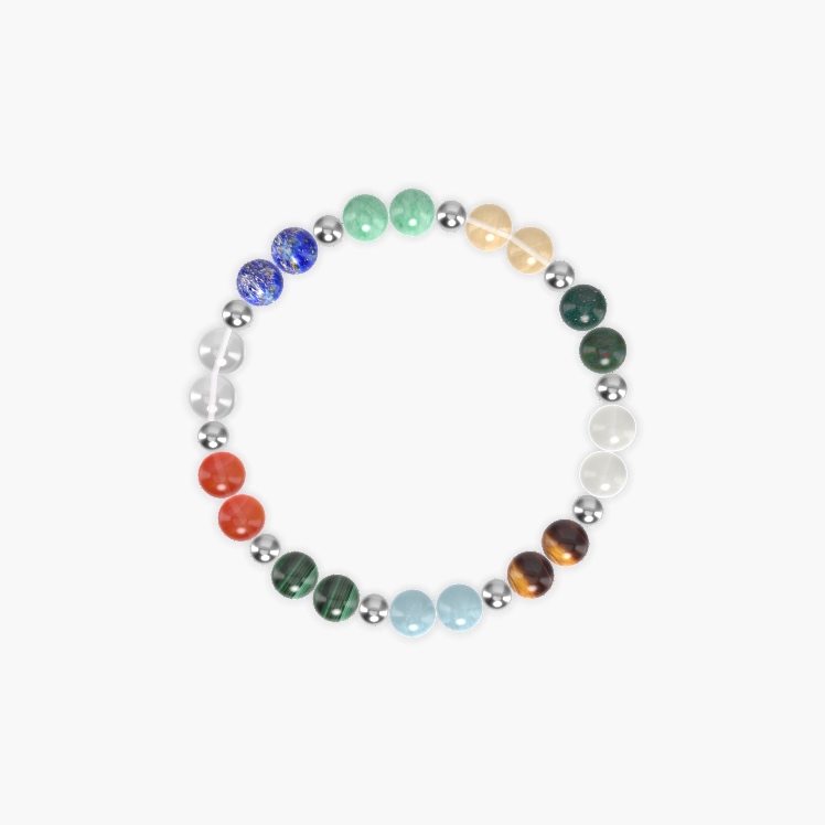 Aquamarine, Tiger Eye, Moonstone and more Gemstone Bracelet