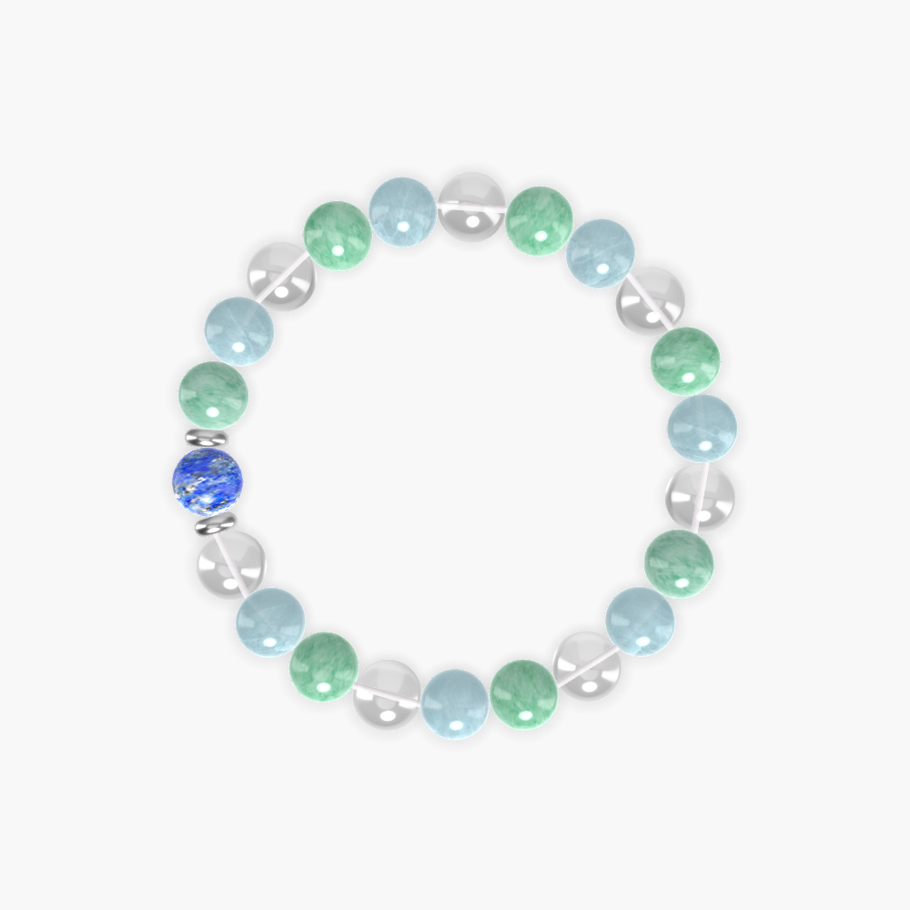 Aquamarine, Green Jade, Clear Quartz and more Gemstone Bracelet