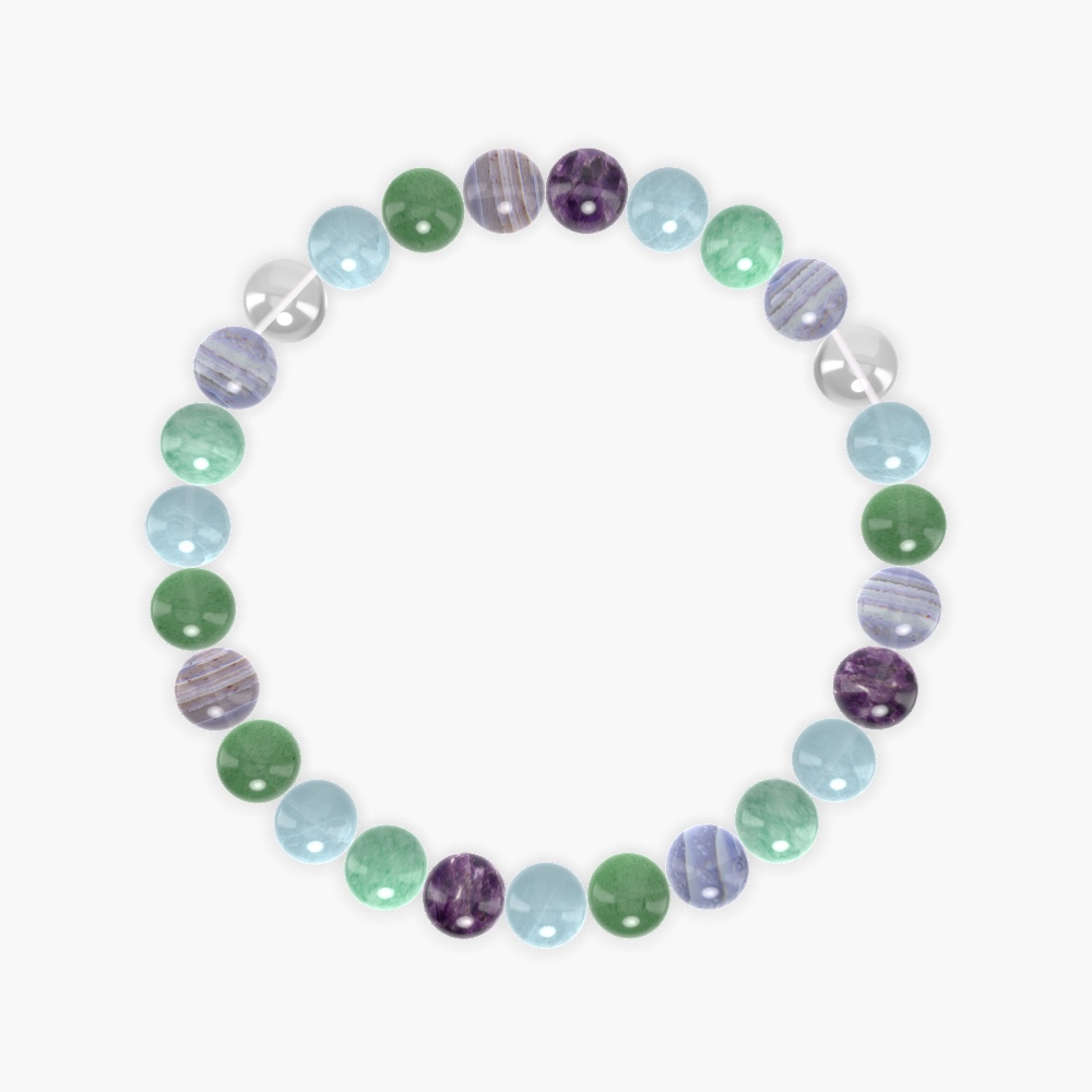 Aquamarine, Blue Lace Agate, Aventurine and more Gemstone Bracelet