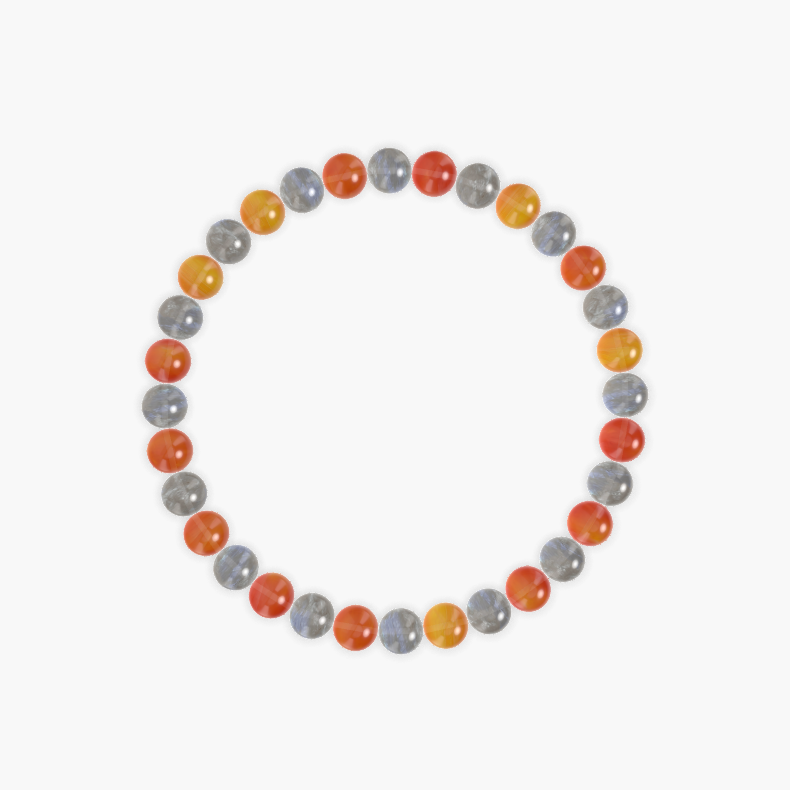 Labradorite and Carnelian Bracelet