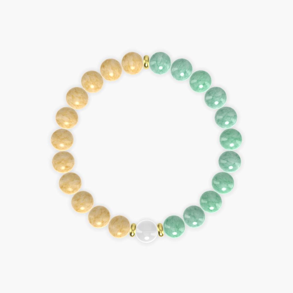 Green Jade, Yellow Jade and White Jade Bracelet