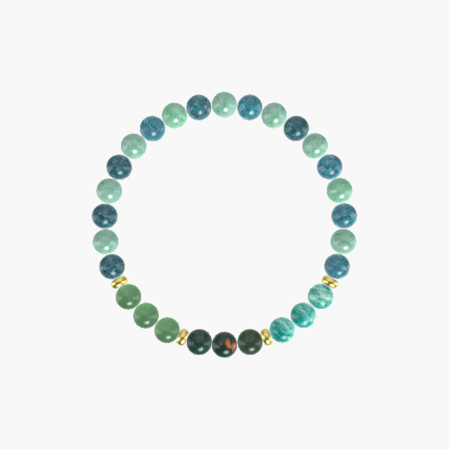 Apatite, Green Jade, Bloodstone and more Gemstone Bracelet