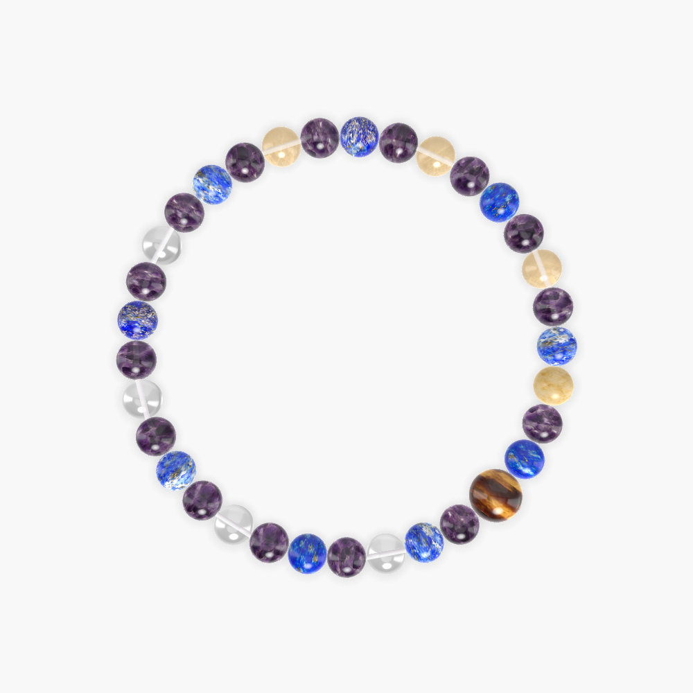 Amethyst, Lapis Lazuli, Clear Quartz and more Gemstone Bracelet