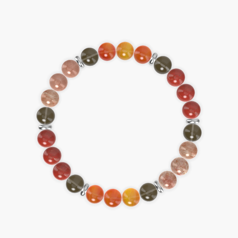 Carnelian, Smoky Quartz, Sunstone and more Gemstone Bracelet