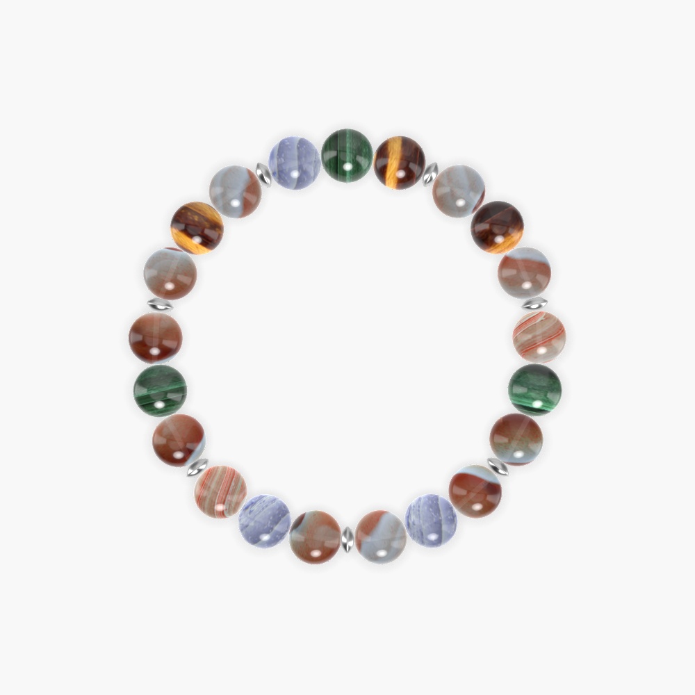 Sardonyx, Blue Lace Agate, Malachite and more Gemstone Bracelet