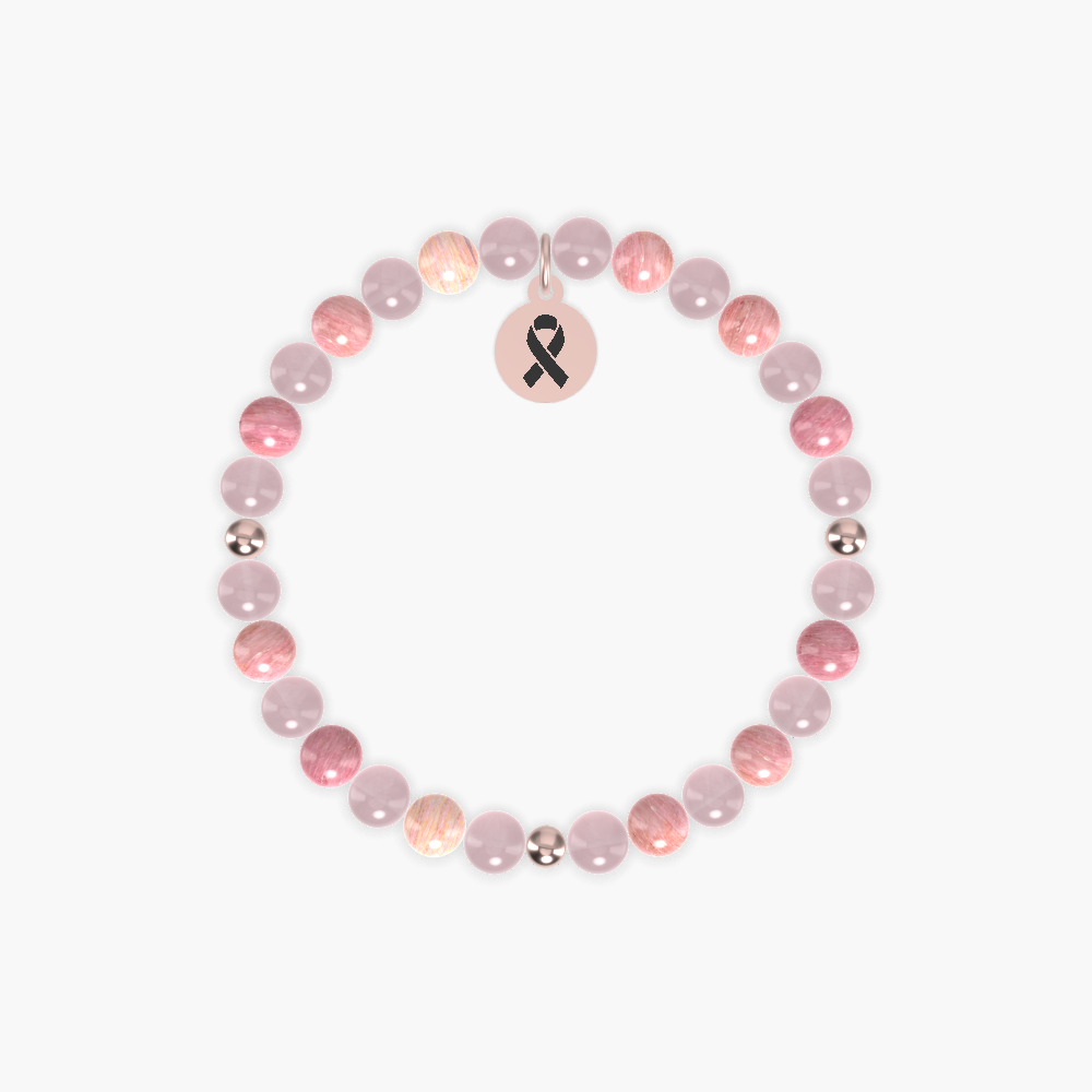 Courageous Heart - Rose Quartz and Rhodonite Bracelet