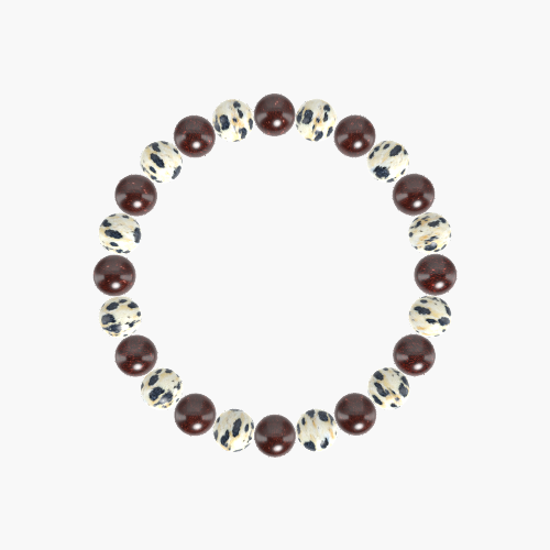 Garnet and Dalmatian Jasper Bracelet