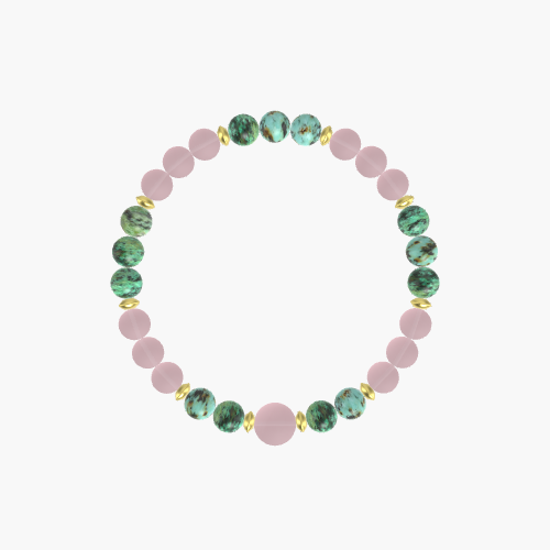 Rose Quartz and African Turquoise Bracelet