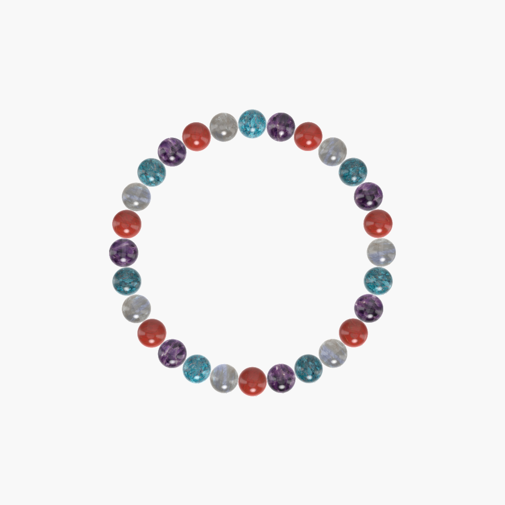 Red Jasper, Amethyst, Apatite and more Gemstone Bracelet