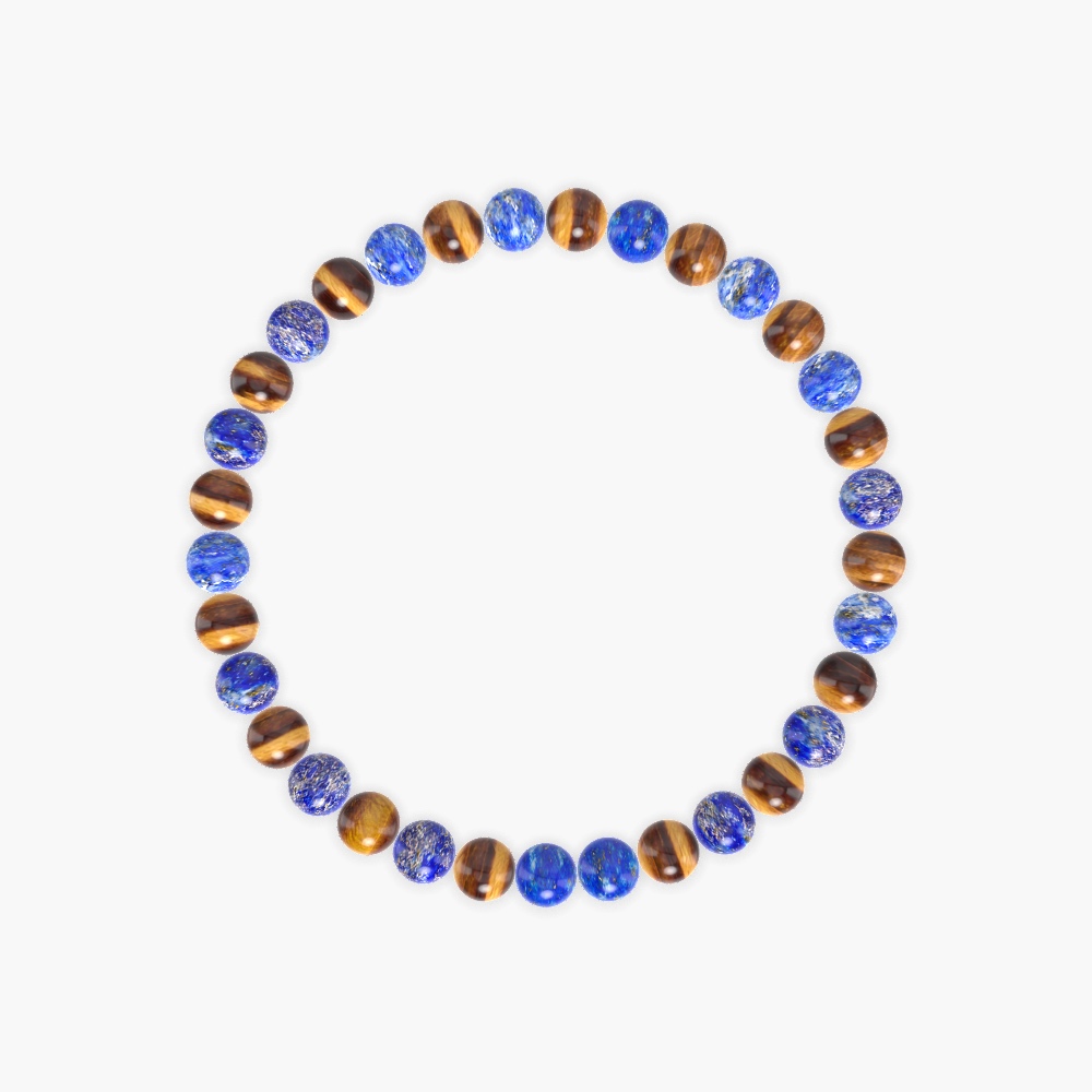 Lapis Lazuli and Tiger Eye Bracelet