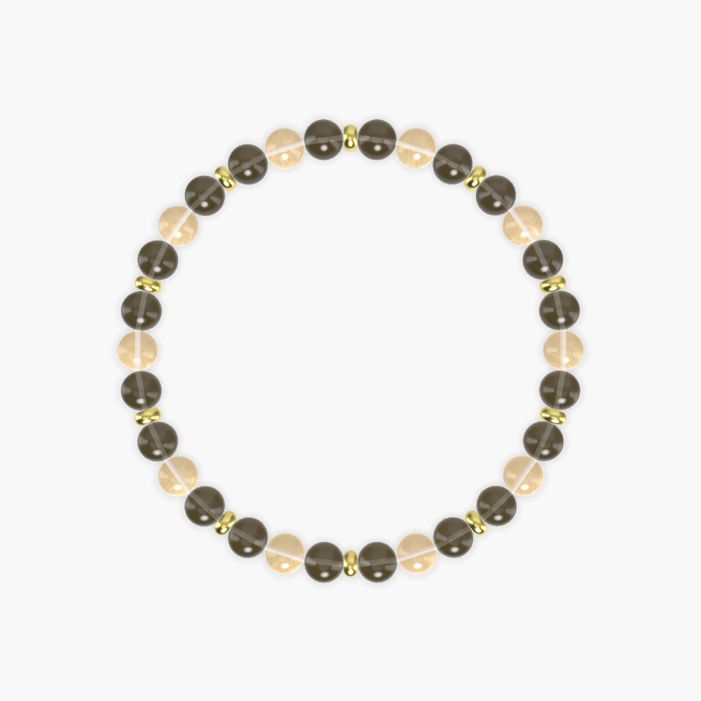 Smoky Quartz and Citrine Bracelet