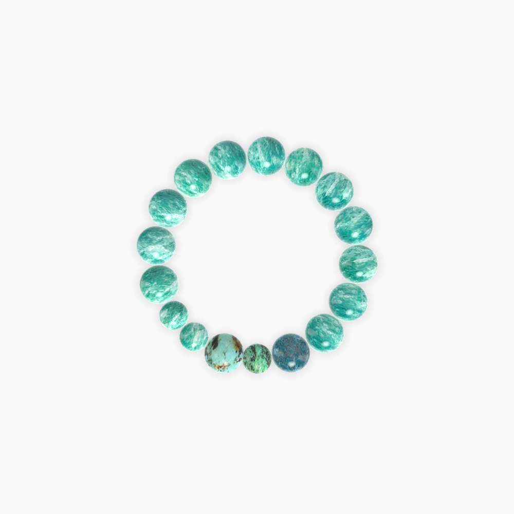 Amazonite, African Turquoise and Apatite Bracelet