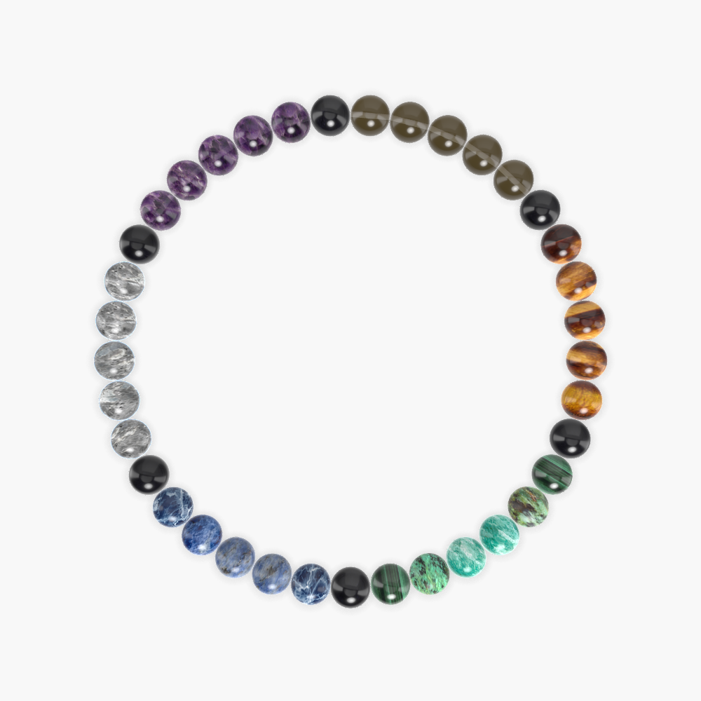 Tiger Eye, Smoky Quartz, Amethyst and more Gemstone Bracelet