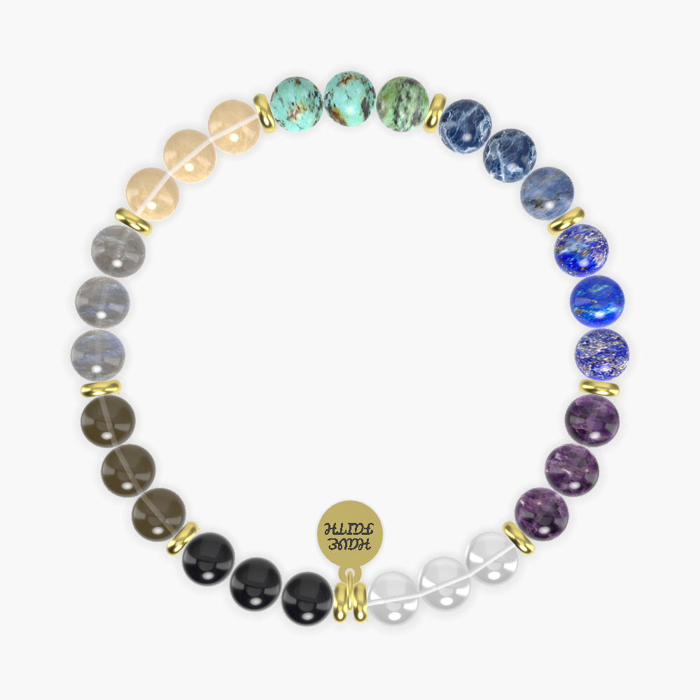 Clear Quartz, Amethyst, Lapis Lazuli and more Gemstone Bracelet