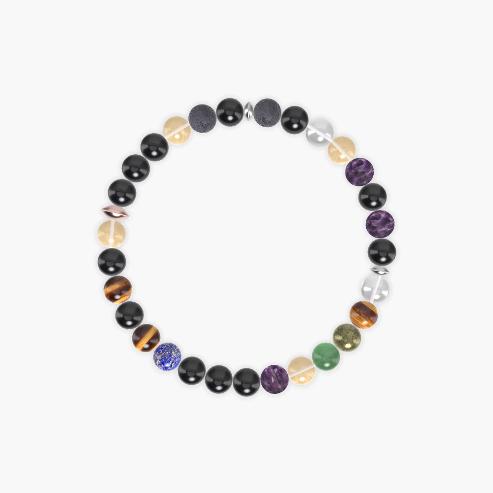 Black Tourmaline, Citrine, Amethyst and more Gemstone Bracelet