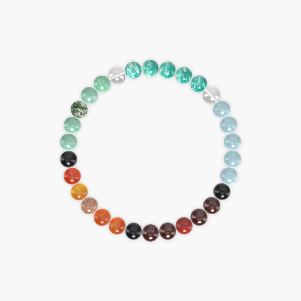 Aquamarine, Amazonite, Garnet and more Gemstone Bracelet