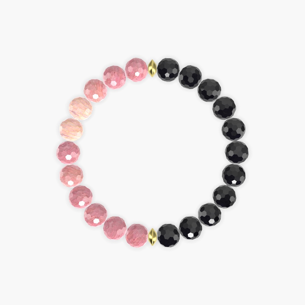 Black Tourmaline and Rhodonite Bracelet